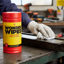 Premium Heavy Duty Cleaning Wipes for Paint, Adhesive, and Grease Removal - 100 Wipes Tub with Anti-Bacterial Additive