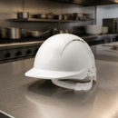 Vented Safety Helmet Lightweight Head Protection for Kitchens