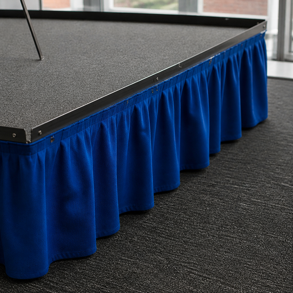 Commercial Staging Valance Deep Blue 430mm Fire-Retardant