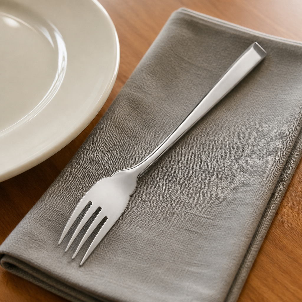Set of 12 durable stainless steel commercial fish forks