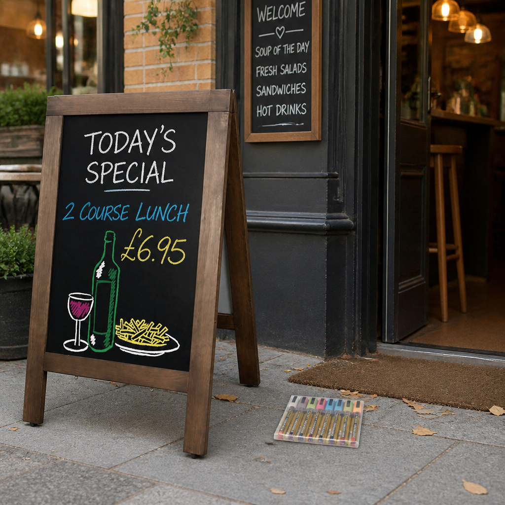 Small Commercial Pavement Board with 8 Liquid Chalk Pens