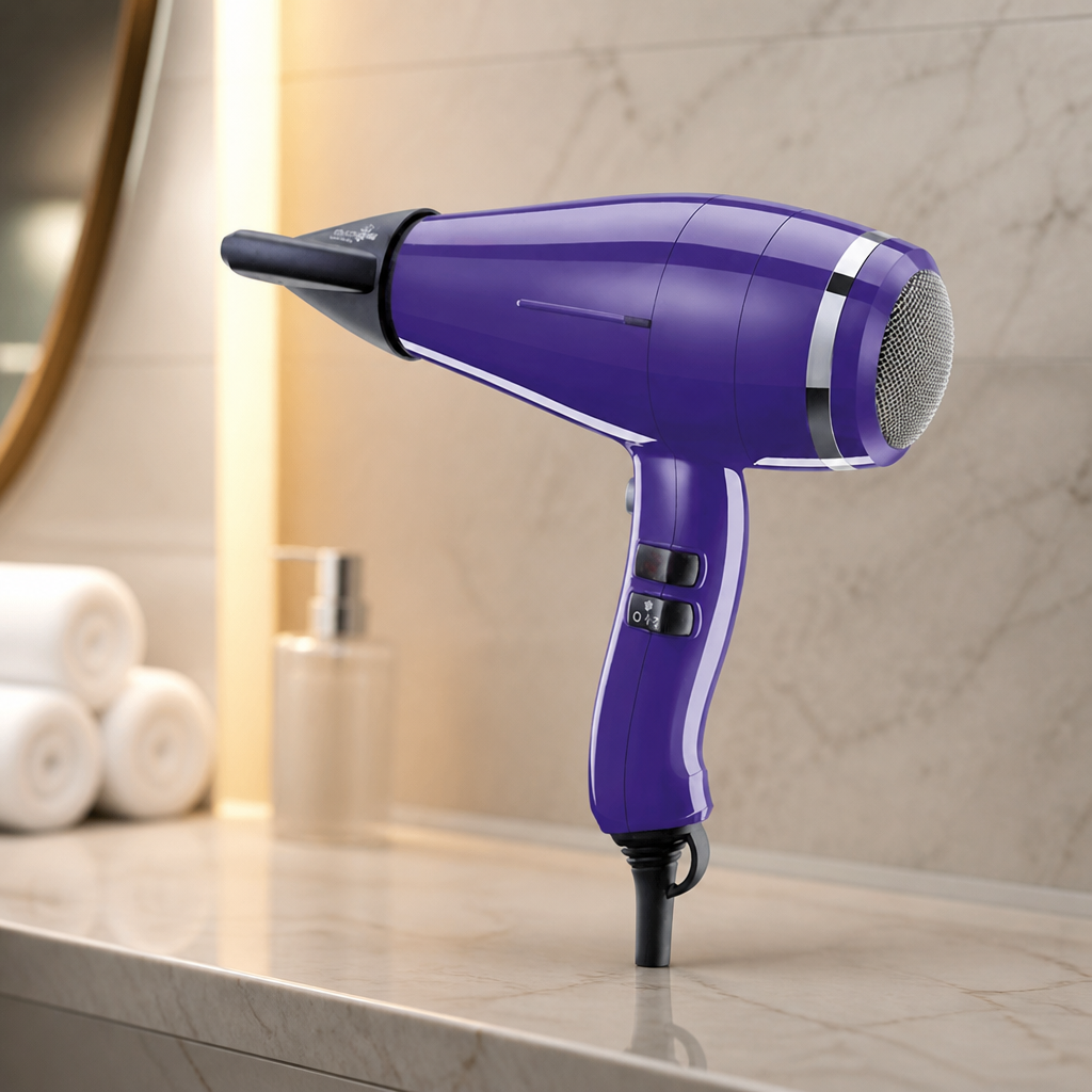 Hair dryer with six settings for professional use