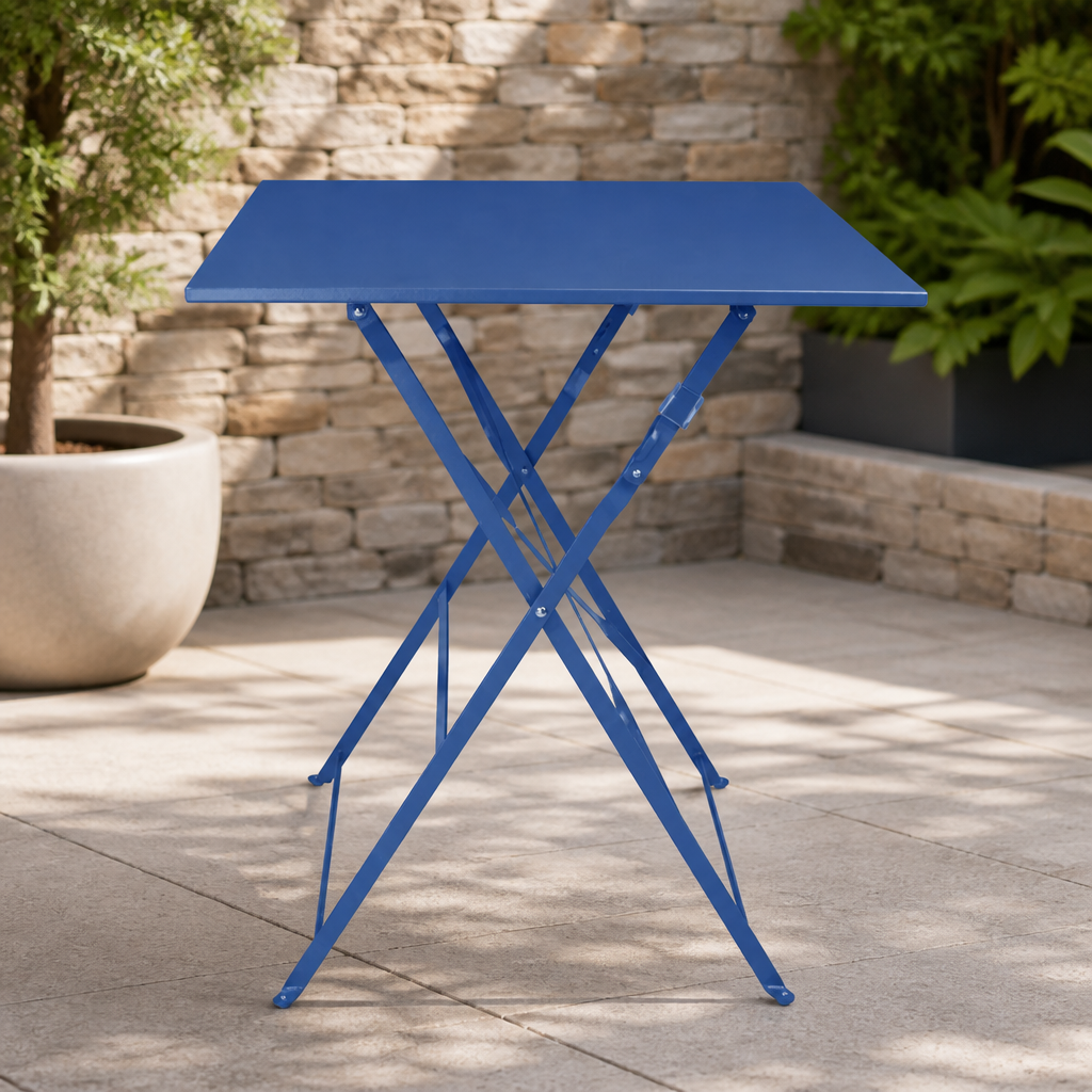 Commercial Outdoor Square Table 600x600mm Dark Navy