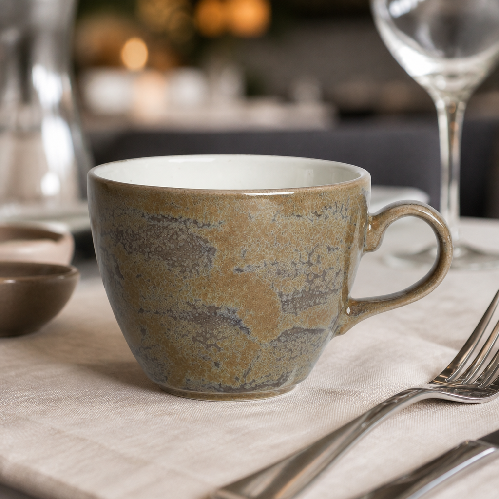 Commercial Granite Cups 227ml Vitrified China 12 Pack