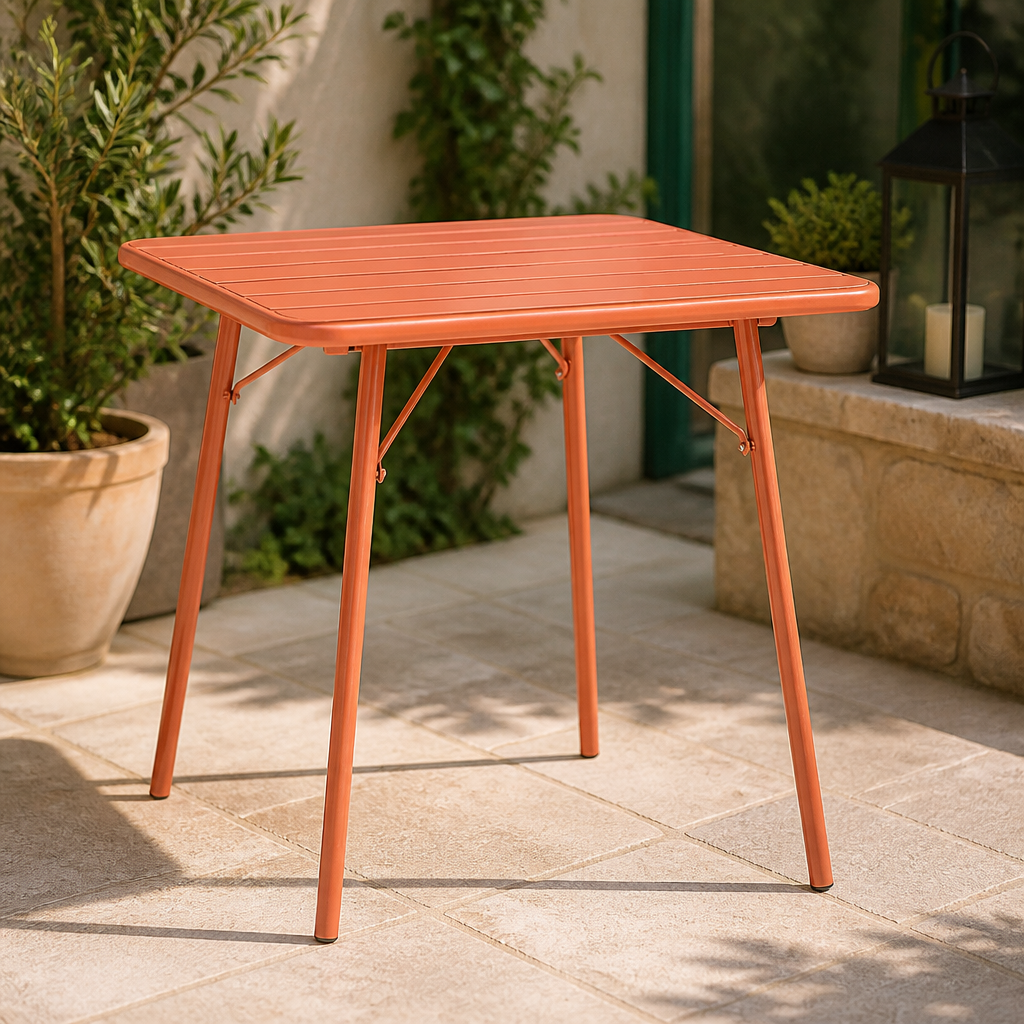 Commercial Folding Table 700mm Steel Terracotta Colour