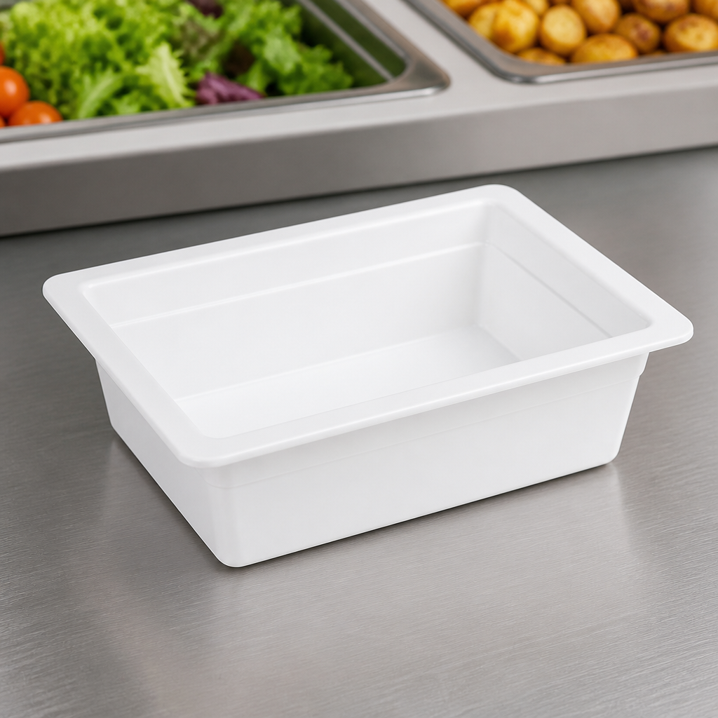 Commercial Melamine 1/2 Gastronorm Dish 100mm Durable Plastic
