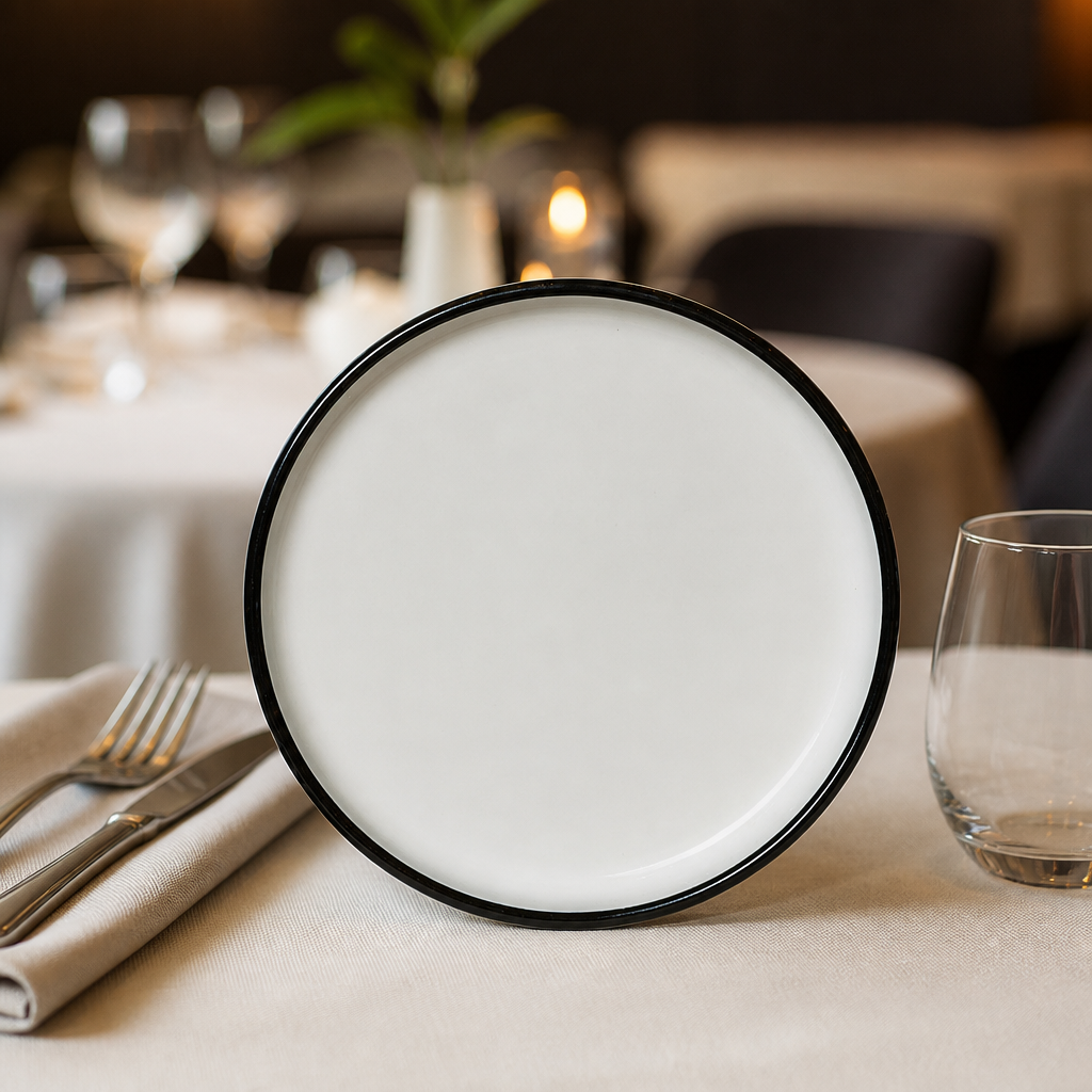 Commercial Stack Plates 165mm Rimless Design 12 Pack
