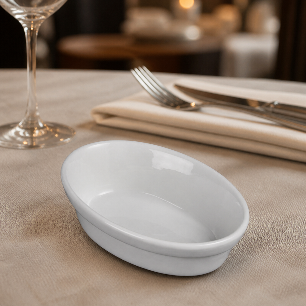 Commercial Porcelain Oval Pie Bowls 145mm - 6 Pack