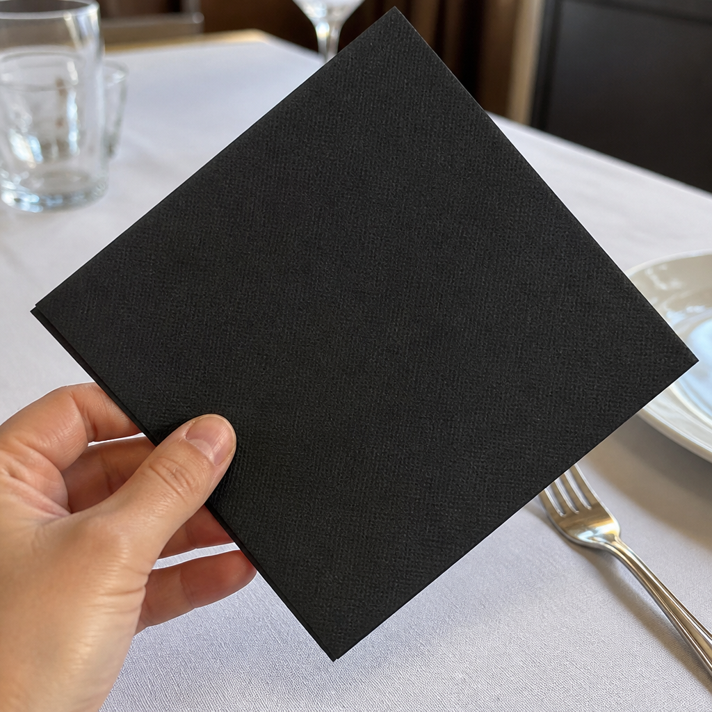 Commercial Recyclable Black Dinner Napkins 40x40cm 3ply 1000 Pack