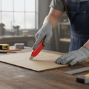 Professional Spring-Back Safety Knife with High Visibility Body and Auto-Retracting Blade