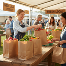 Premium Brown Kraft SOS Block Bottom Paper Bags - 70gsm, Eco-Friendly, Heavy Duty for Retail and Grocery Stores