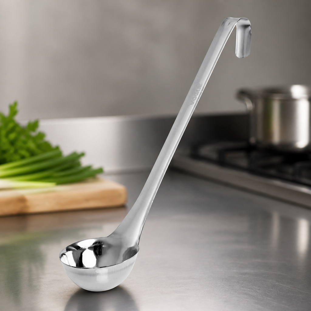 Commercial Stainless Steel Ladle 65ml with Hooked Handle
