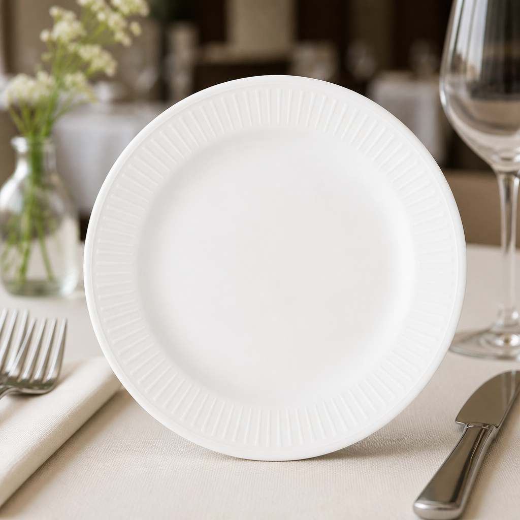 Pack of 12 Commercial Rimmed Plates 170mm