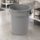 Commercial Heavy-Duty Round Waste Bin 120Ltr Grey Plastic