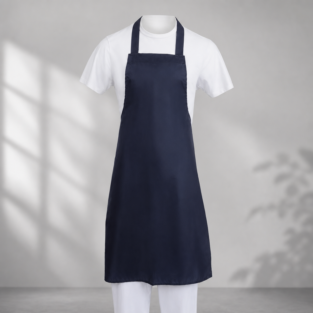 Commercial Water Resistant Bib Apron Navy Blue 710x1016mm