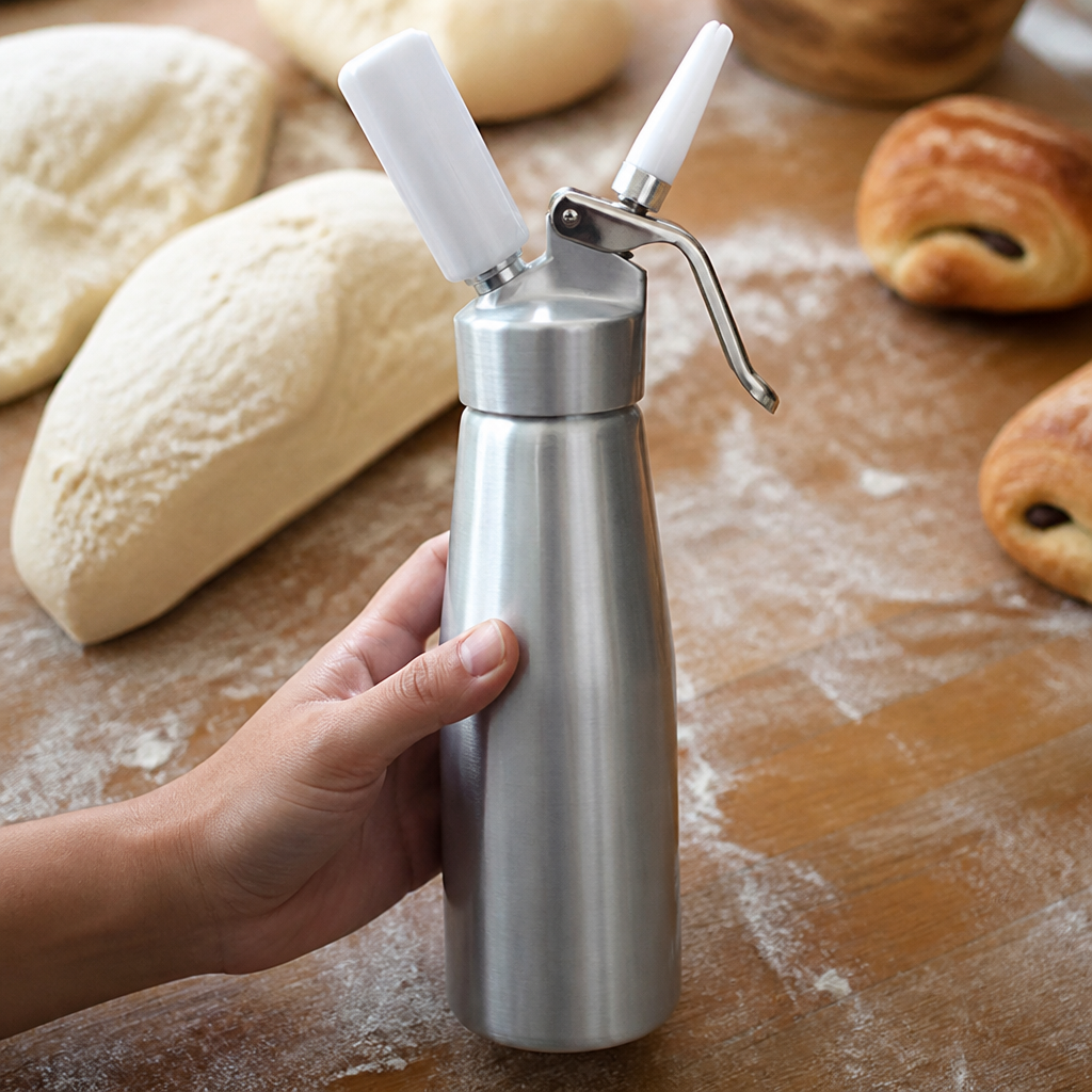 500ml Aluminium Whipped Cream Dispenser in Silver