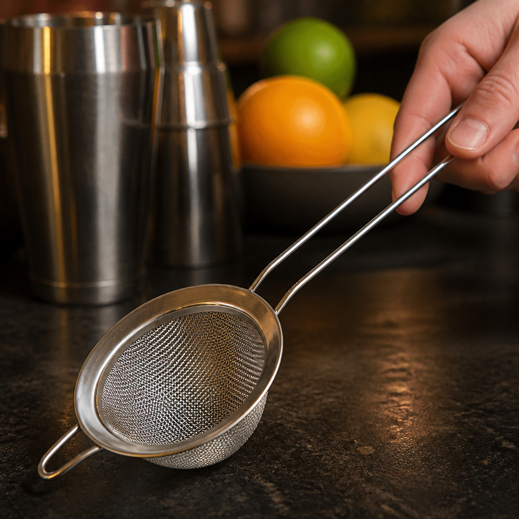 Commercial fine mesh strainer for cocktails and food prep