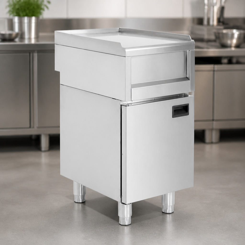 Commercial Stainless Steel Prep Counter 400mm with Cupboard