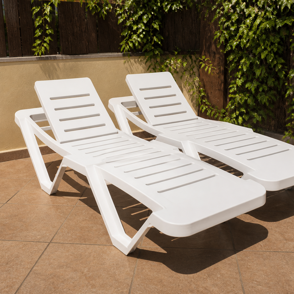 Commercial sun loungers UV-treated polypropylene 2 pack