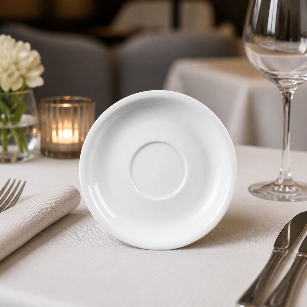 Commercial Porcelain Cappuccino Saucers 160mm 12 Pack