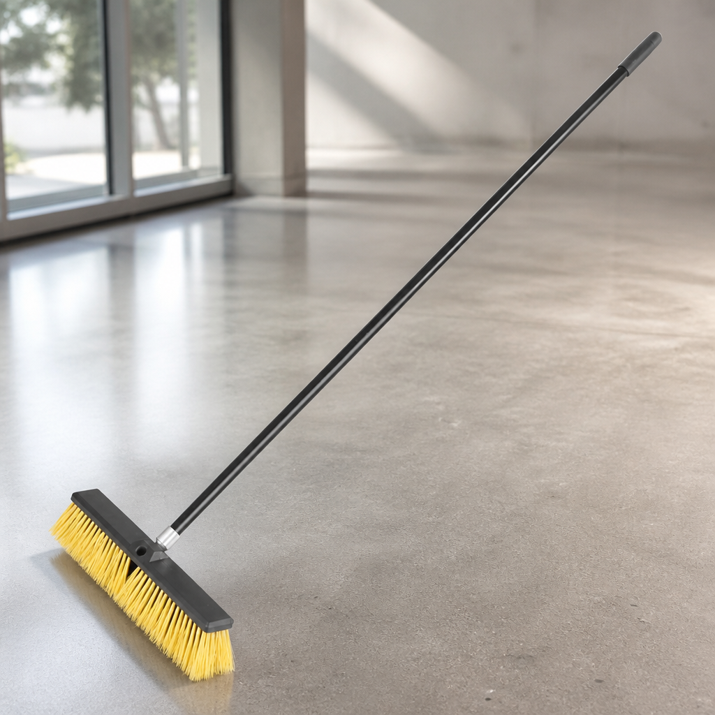 Heavy Duty 18 inch Broom and Handle Set for Commercial Use