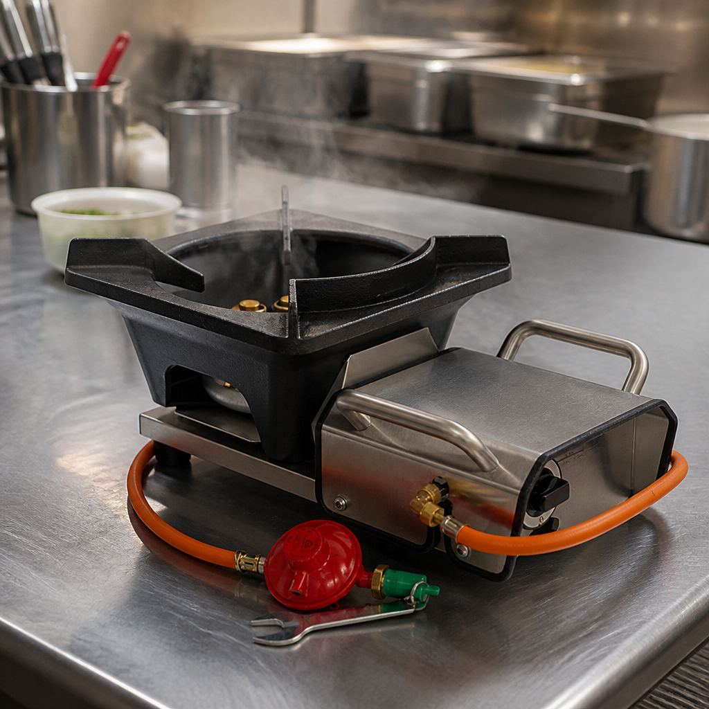Commercial Tabletop Gas Wok Burner 340mm Cooking Area