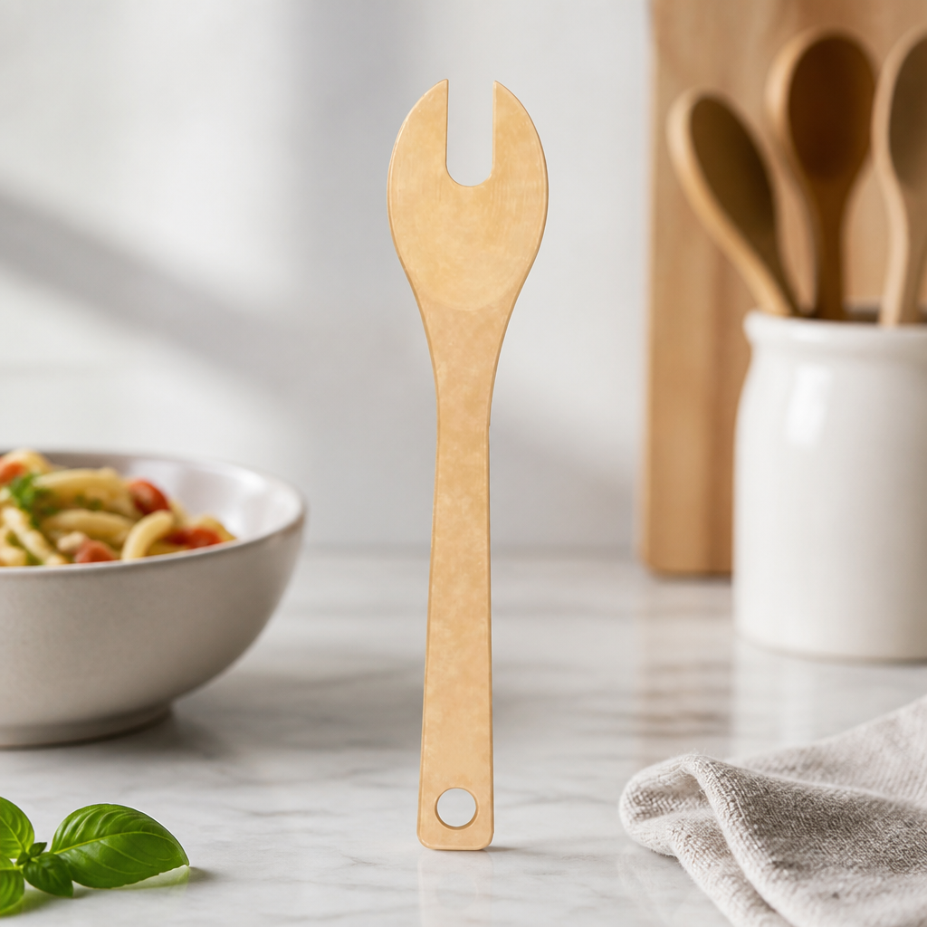 Wood Fibre Pasta Server 3 Inch Utensil