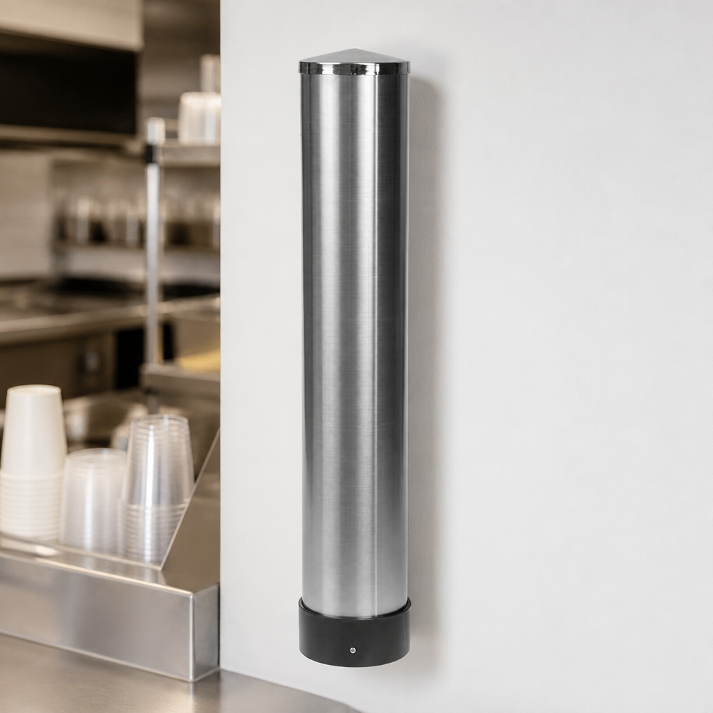 Wall Mounted Cup Dispenser for 350-710ml Cups Stainless Steel
