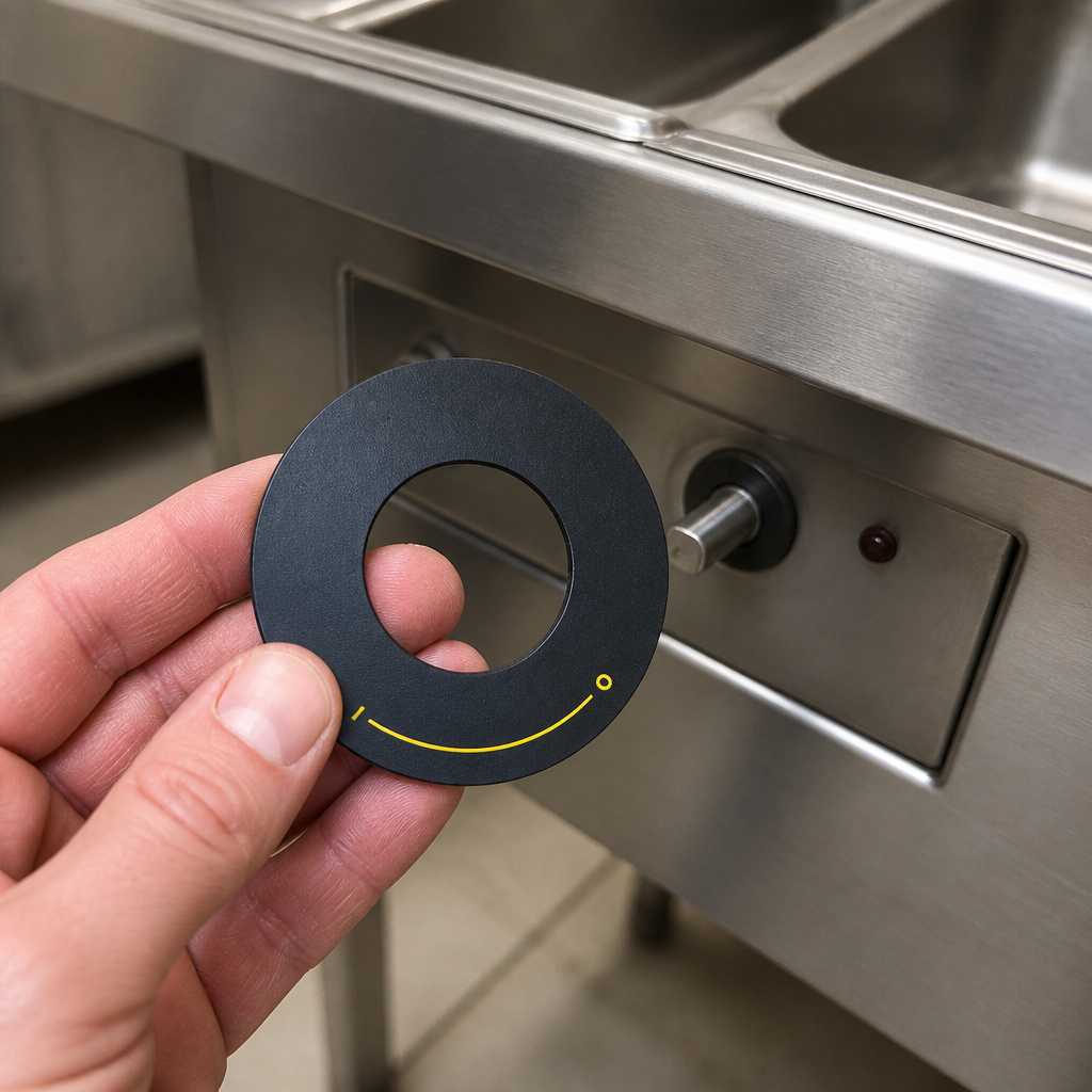 Replacement panel label for 600 Series bains marie
