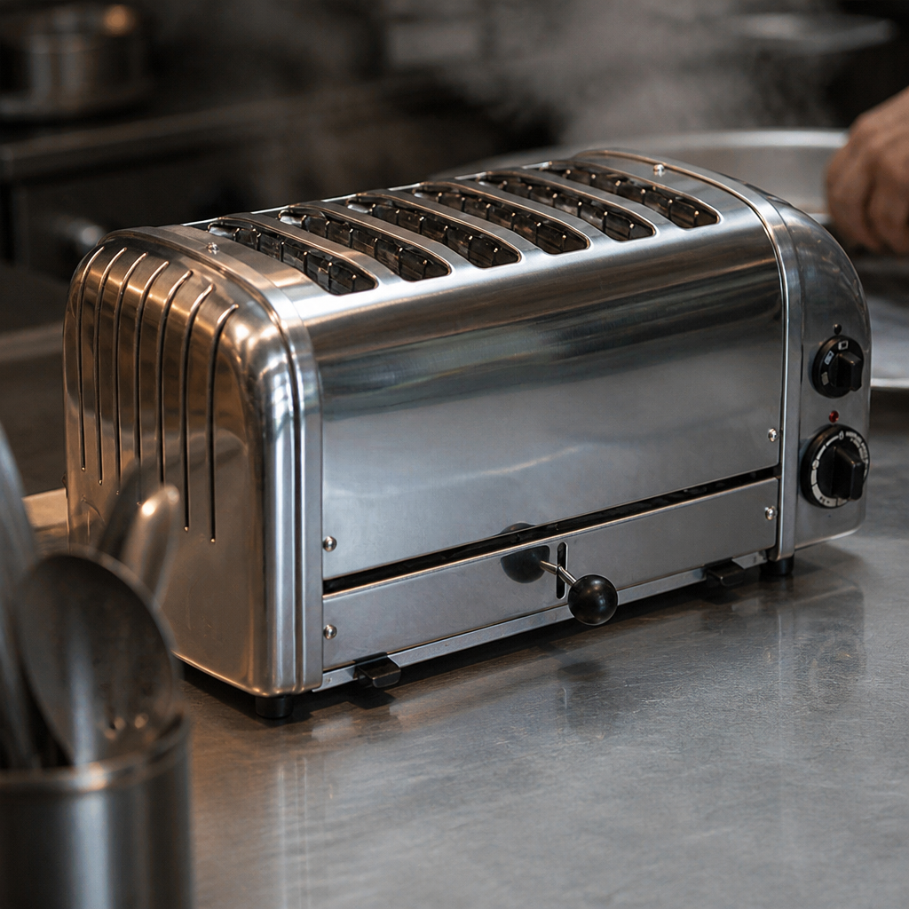 Commercial 6 Slice Toaster with Dial Browning Control