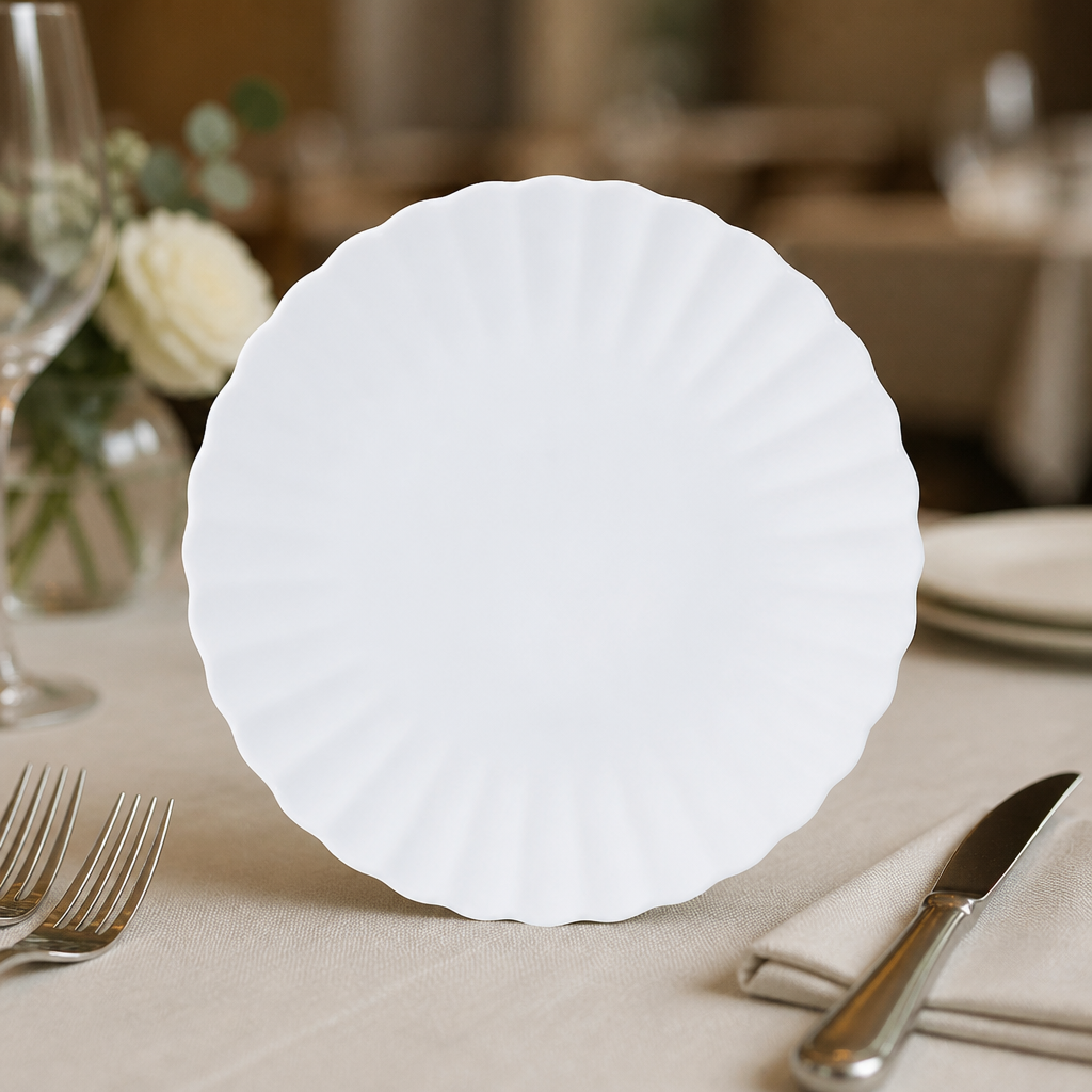 Commercial Fluted Coupe Plates 215mm Pack of 12 Bone China