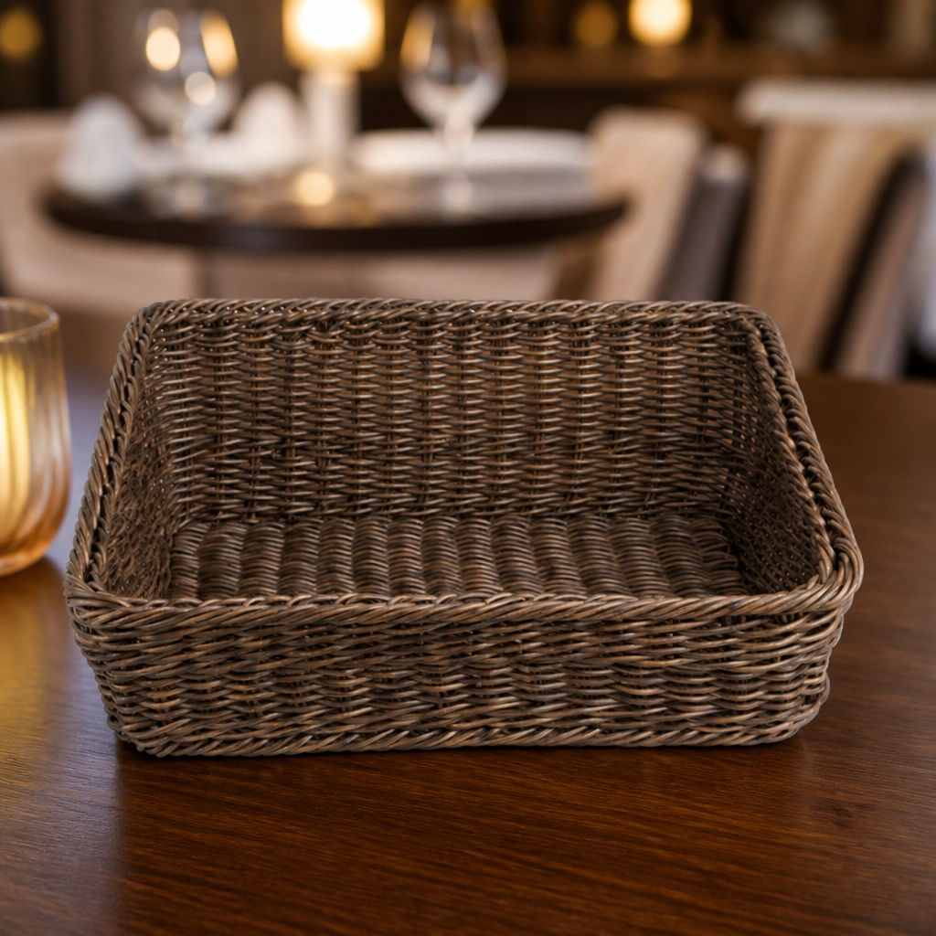 Commercial Rectangular Display Basket 525x385mm Dark Brown