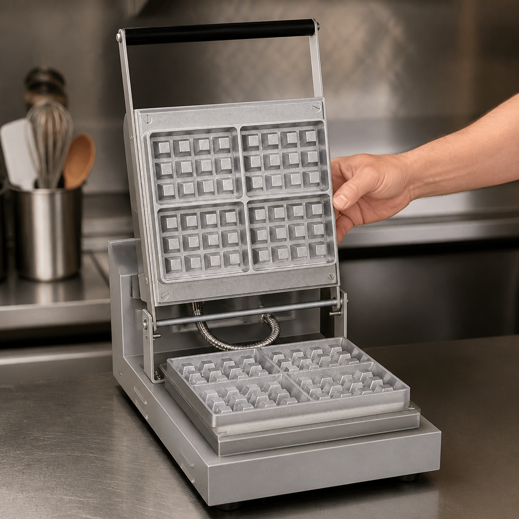 Commercial Waffle Maker 178mm Diameter 900W Countertop Unit