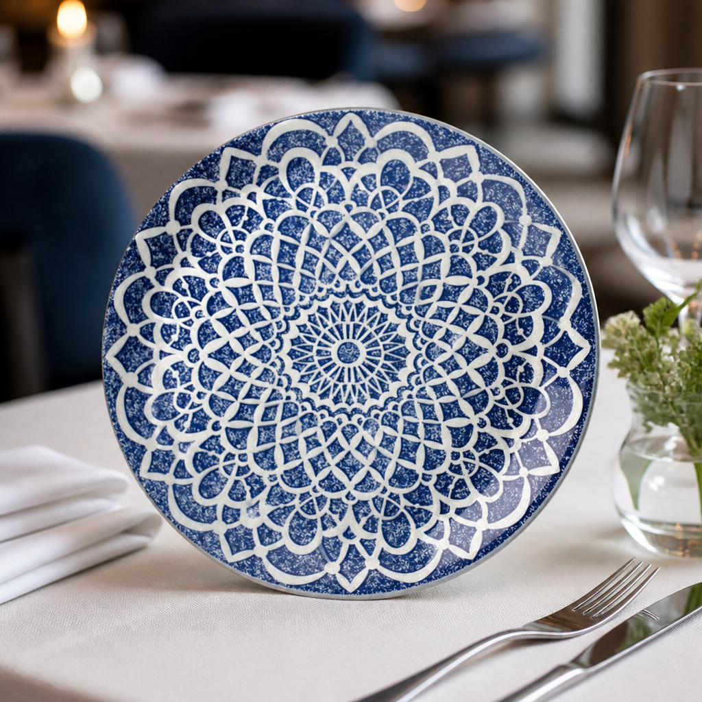 Set of 12 Commercial Coupe Plates in Nomad Blue 300mm