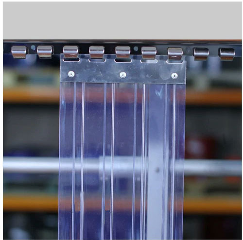 Hook On Polar Ribbed PVC Curtain Strips Linear Metre