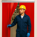 PVC Strip Curtain Quick Mount – Solid Red Colour, Privacy Screen