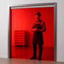 PVC Strip Curtain Quick Mount – Transparent Red Colour, Flexible Use