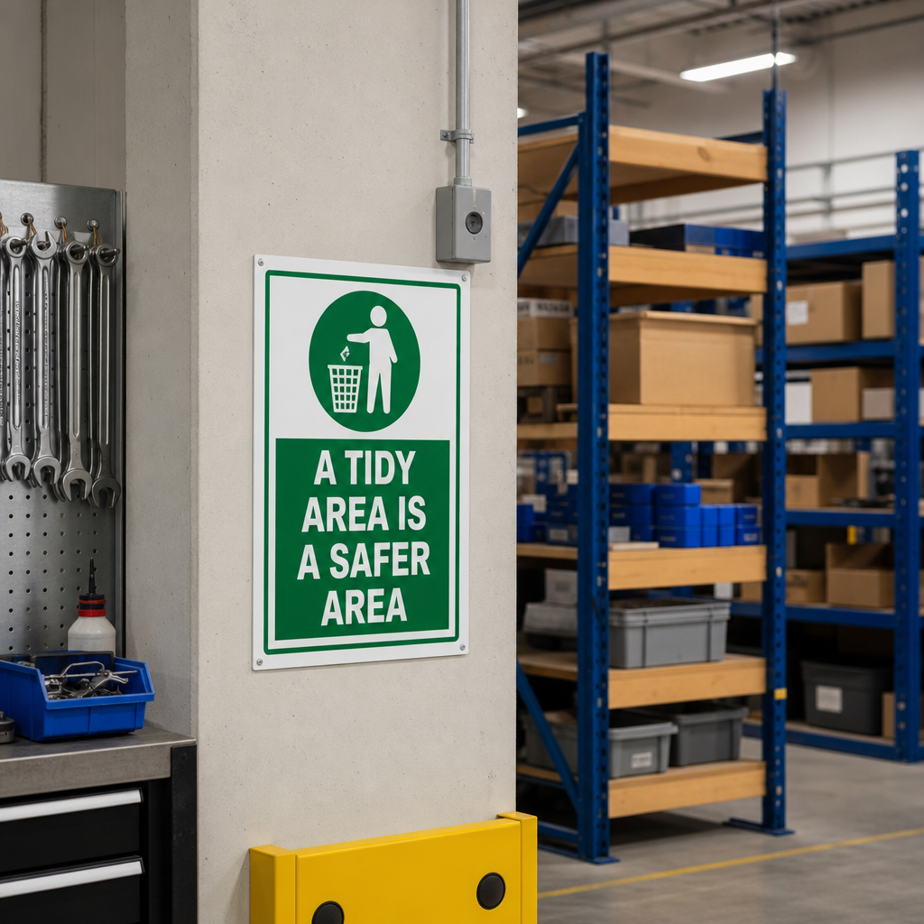 A Tidy Area Is A Safer Area Safety Sign