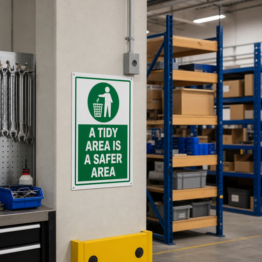 A Tidy Area Is A Safer Area Safety Sign