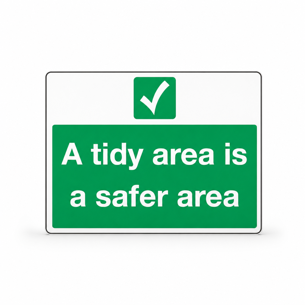 A Tidy Area Is A Safer Area Safety Sign