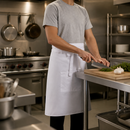 Commercial White Bistro Apron with Pocket 100cm x 70cm