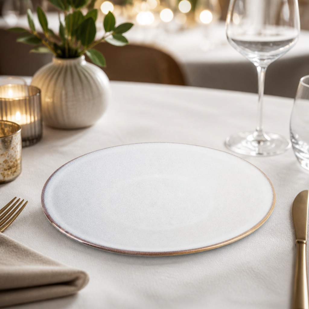 Commercial Coupe Plates 280mm Grey Unglazed Foot - 4 Pack