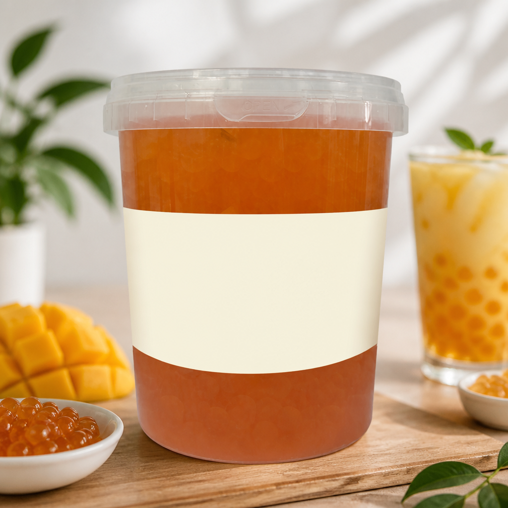 Commercial Mango Popping Boba Drink Topping 900g Tub