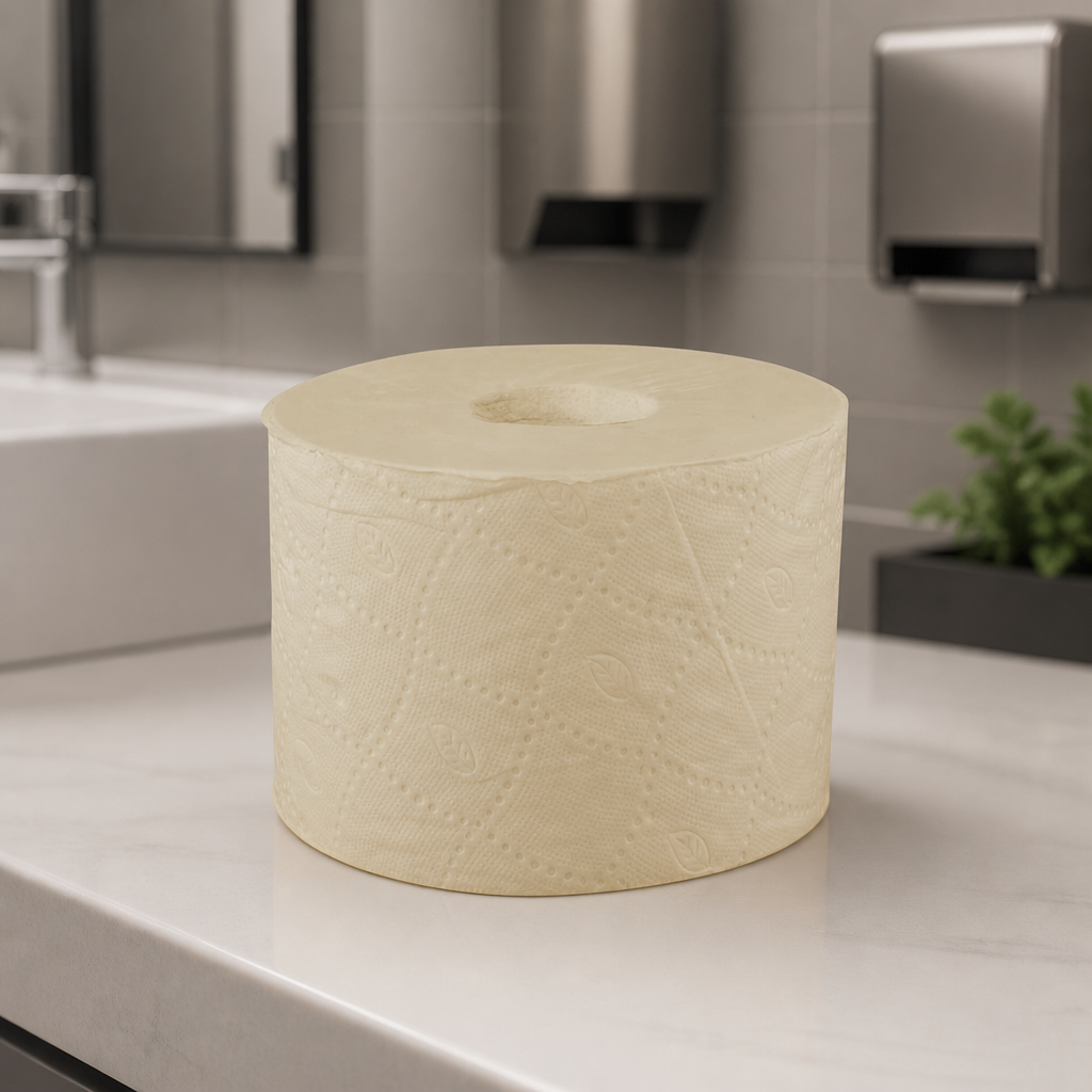 Coreless Toilet Paper 2-Ply Natural Brown 820 Sheets 24 Pack