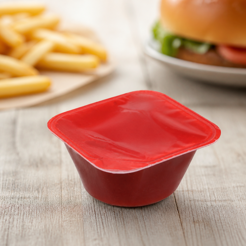 Commercial Tomato Ketchup Dip Pots 25ml - 100 Pack