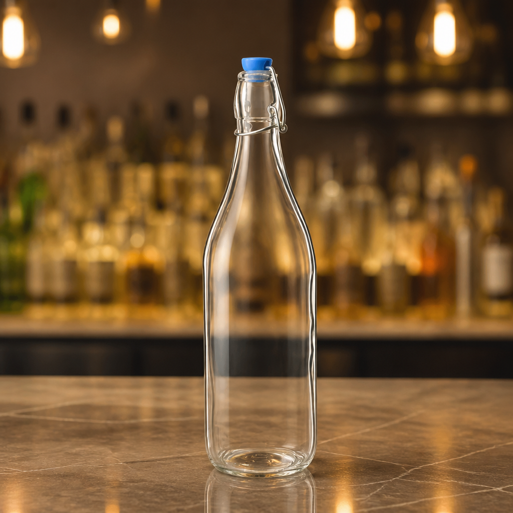 Pack of 6 Commercial Glass Water Bottles 1Ltr