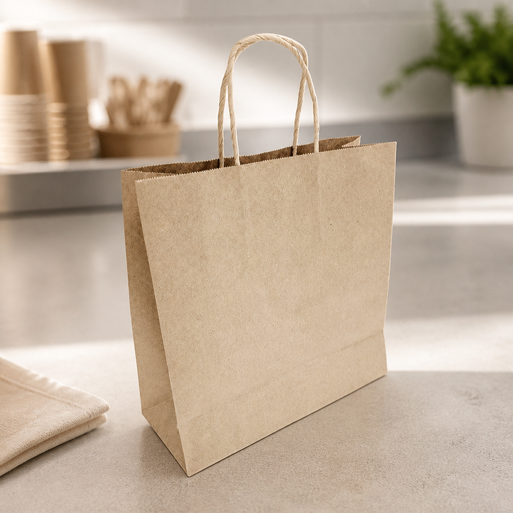 Small Recyclable Paper Bags 250 Pack for Commercial Use