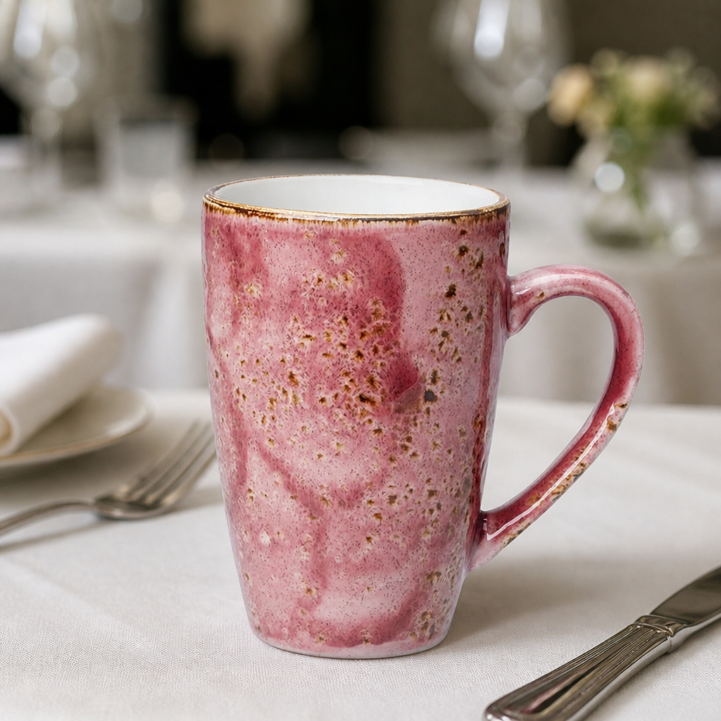 Pack of 12 Commercial Raspberry Mugs 285ml 10oz