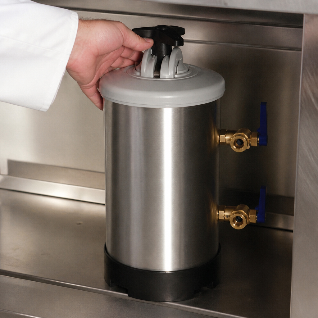 8 Litre Manual Water Softener for Commercial Dishwashers