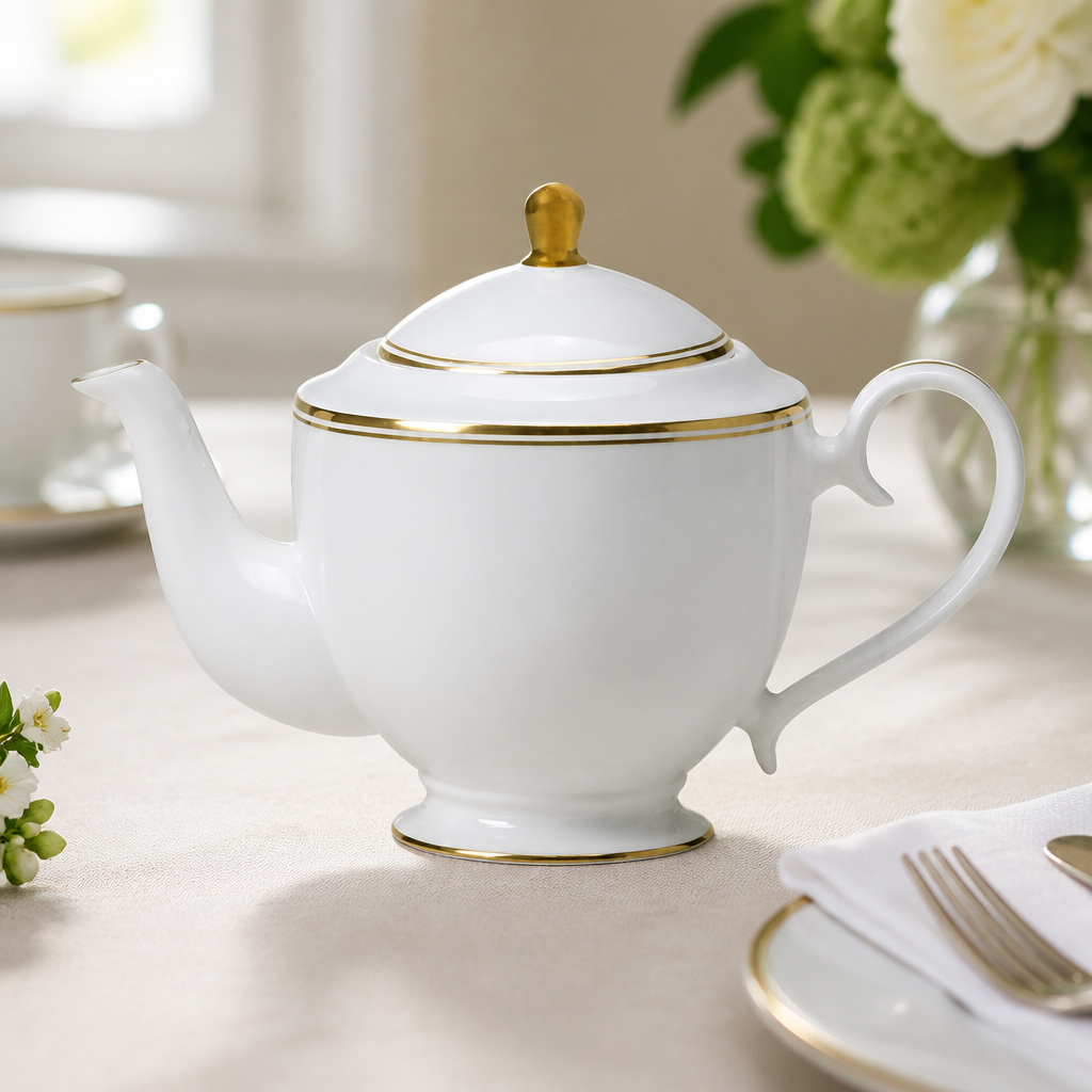 Commercial Burnished Gold Teapot 800ml - 6 Pack